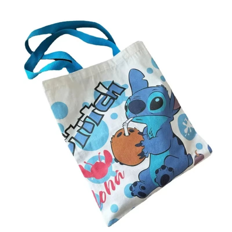 MINISO Diseny Stitch Bag Crossbody Bag STITCH Cartoon Peripheral Cute Canvas Shoulder Lilo and Baby Same Shopping Girls' Bag