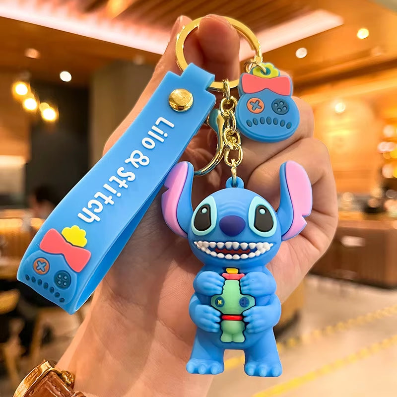 4 Styles Lilo Stitch Keychain Stitch Action Figure Keychains Pendent Ornament Dolls Collection Model Stitch Toys for Kids Gift