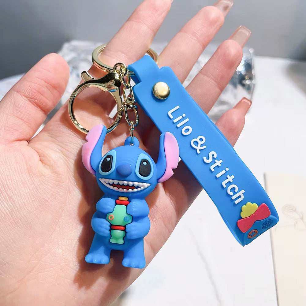 4 Styles Lilo Stitch Keychain Stitch Action Figure Keychains Pendent Ornament Dolls Collection Model Stitch Toys for Kids Gift