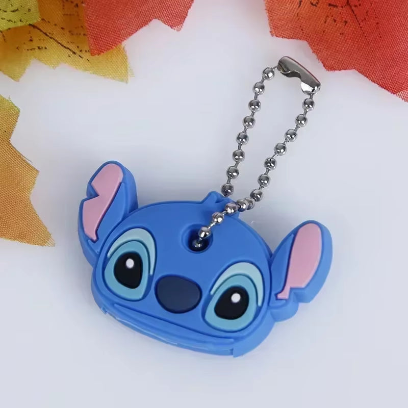 Stitch Key Protective Caps Anime Lilo & Stitch Cartoon Modeling Silicone Key Cover Portable Keychain Holder