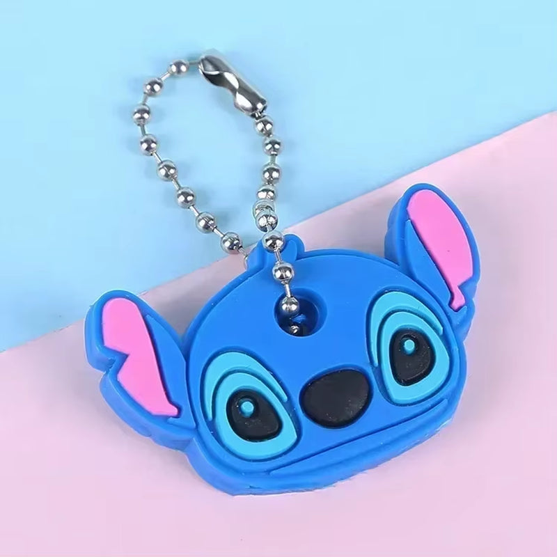 Stitch Key Protective Caps Anime Lilo & Stitch Cartoon Modeling Silicone Key Cover Portable Keychain Holder