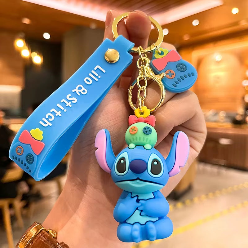 4 Styles Lilo Stitch Keychain Stitch Action Figure Keychains Pendent Ornament Dolls Collection Model Stitch Toys for Kids Gift