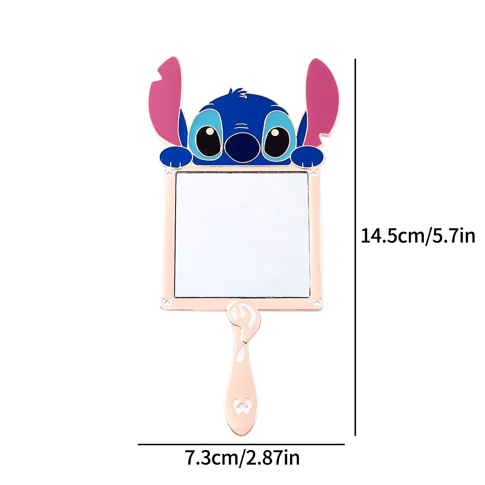 7Pcs Stitch Makeup Brush Set Cartoon Stitch Portable Handheld Cosmetic Mirror Comb Stitch Makeup Brush Set Anime Peripheral Gift